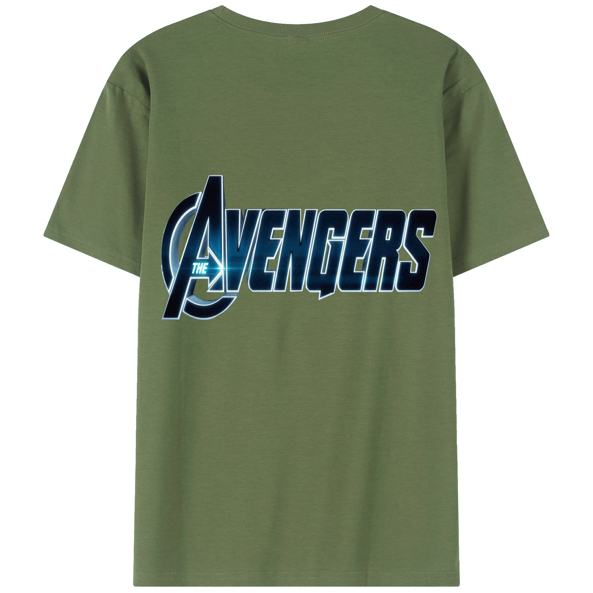 （画像用） アベンジャーズ The Avengers 綿100％ メンズ半袖Tシャツ（バックプリント） 通気性